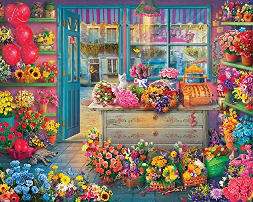Springbok Flower Shop 1000 Piece Jigsaw Puzzle for Adults - Unique Cut Pieces - Made in USA