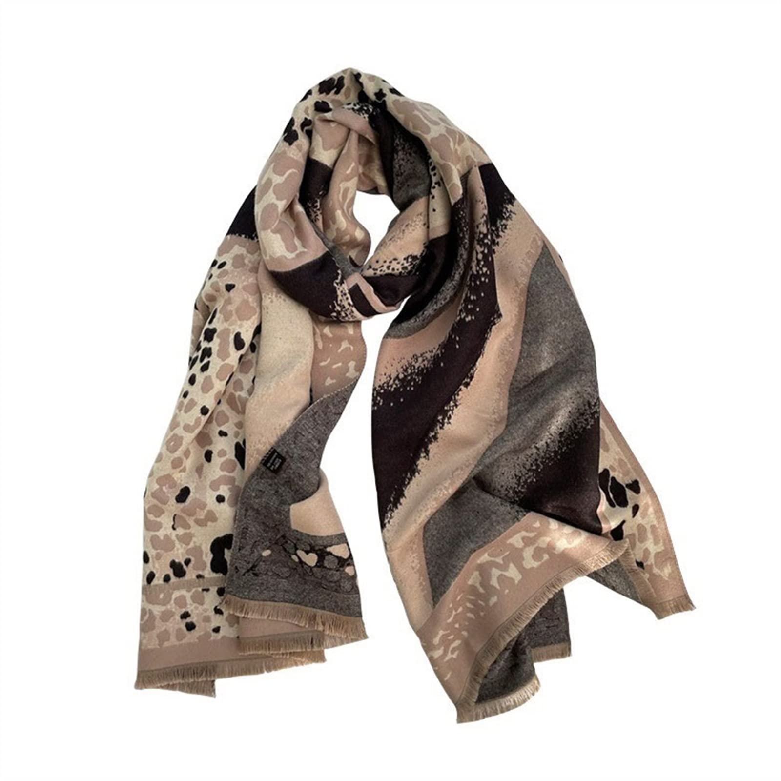 Szal Szalik Klasyczny i modny szalik w kontrastowym kolorze Gruby ciepły szal w jesienno-zimowej kolokacji na co dzień Szalik damski (Color : A, Size : 190 * 65cm)