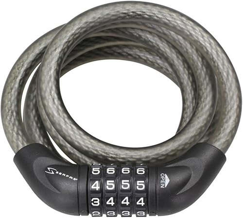 Serfas Cerradura de combinación de bicicleta de 5 pies x 0.472 in - CL-12