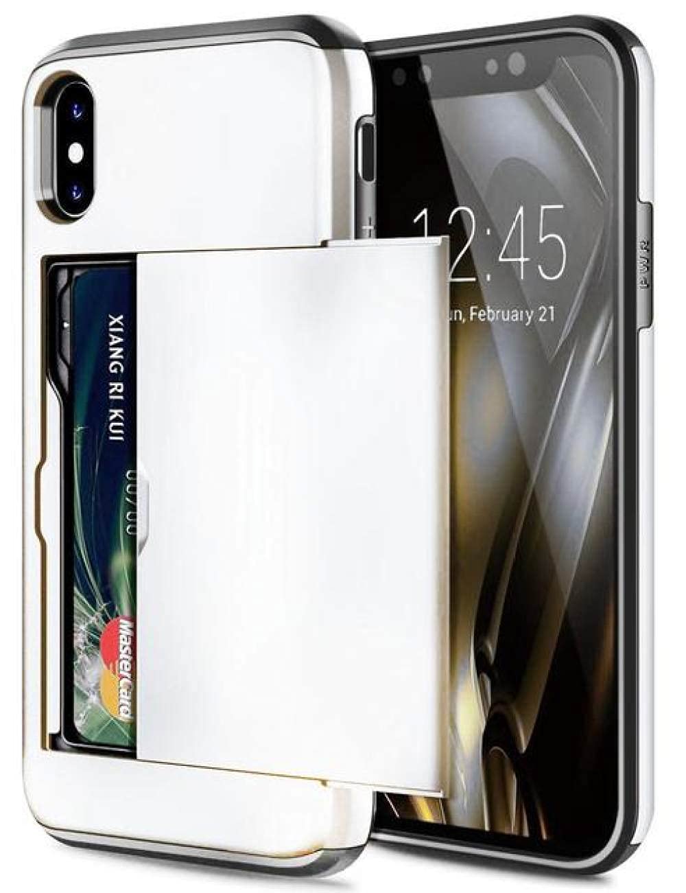 Coque avec porte-cartes pour iPhone 13 et anciens modèles Blanc - 7