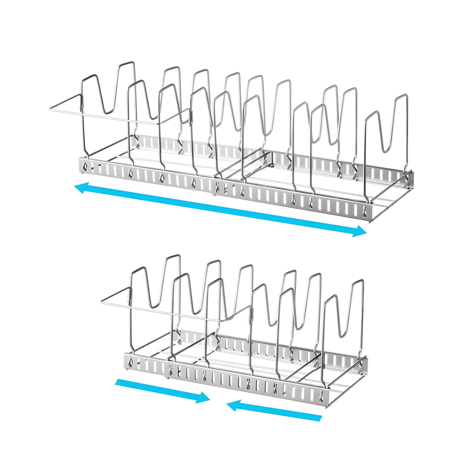 RGYBAO Expandable Steel Pots Lid Holder Upgrades for Multifunction Kitchen Organization Providing Easy Mounts & Multiple Use Space Save