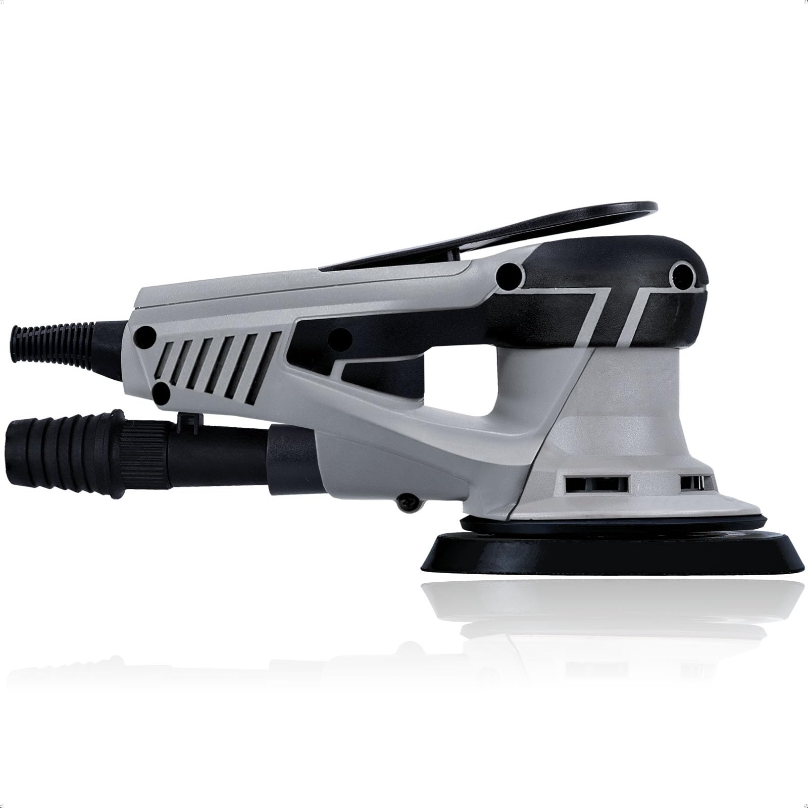 Werku WK400750, Lijadora Circular Rotorbital, Calidad Profesional, Motor Brushless, Potencia 350 W, Disco 150 mm, Órbita 5 mm, Incluye Disco Lijado y Manguera Aspiración