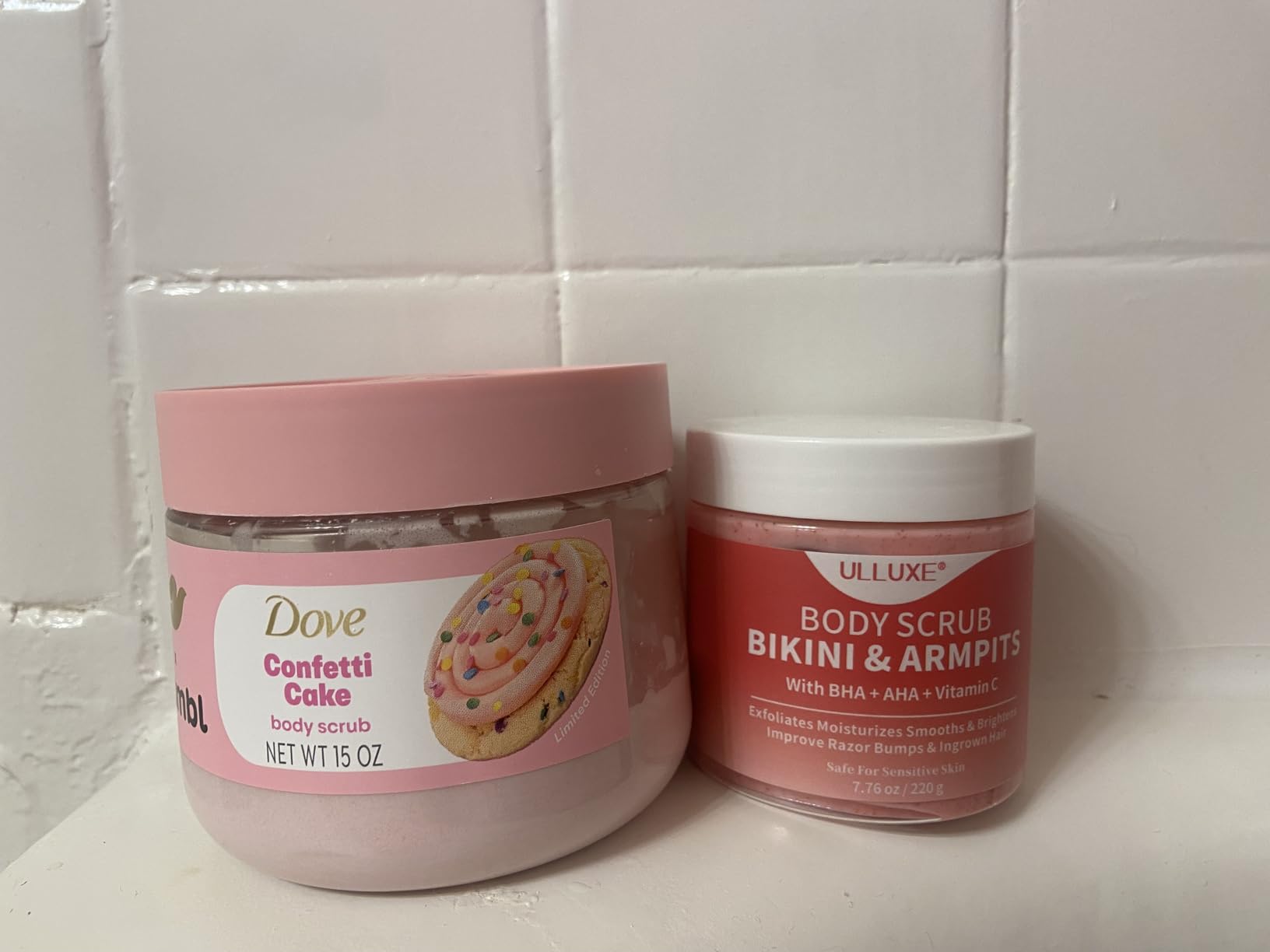 ulluxe Bikini Area Exfoliator with 10% AHAs BHA & Vitamin C, Exfoliating Body Scrub for Ingrown Hair and Underarm Bumps, Dark Spots, Moisturize Brighten Soothe & Even Skin Tone, Sensitive Skin Safe, 7.76 oz