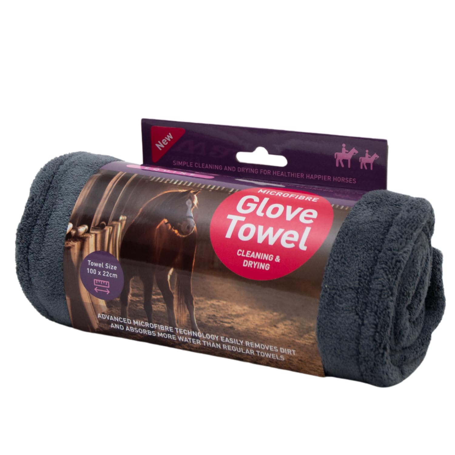 – Henry Wag Equine Glove Towel - Soft & Highly Absorbent Microfibre, Muddy Pet Accessories, Quick Drying - Designed for Horses - (100cm x 22cm)