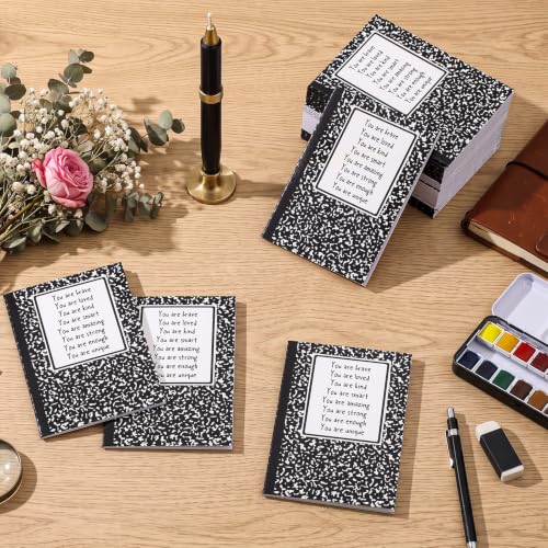 Image of Spakon 50 Pcs Mini Notebooks Bulk Motivational Gifts for Students, Black