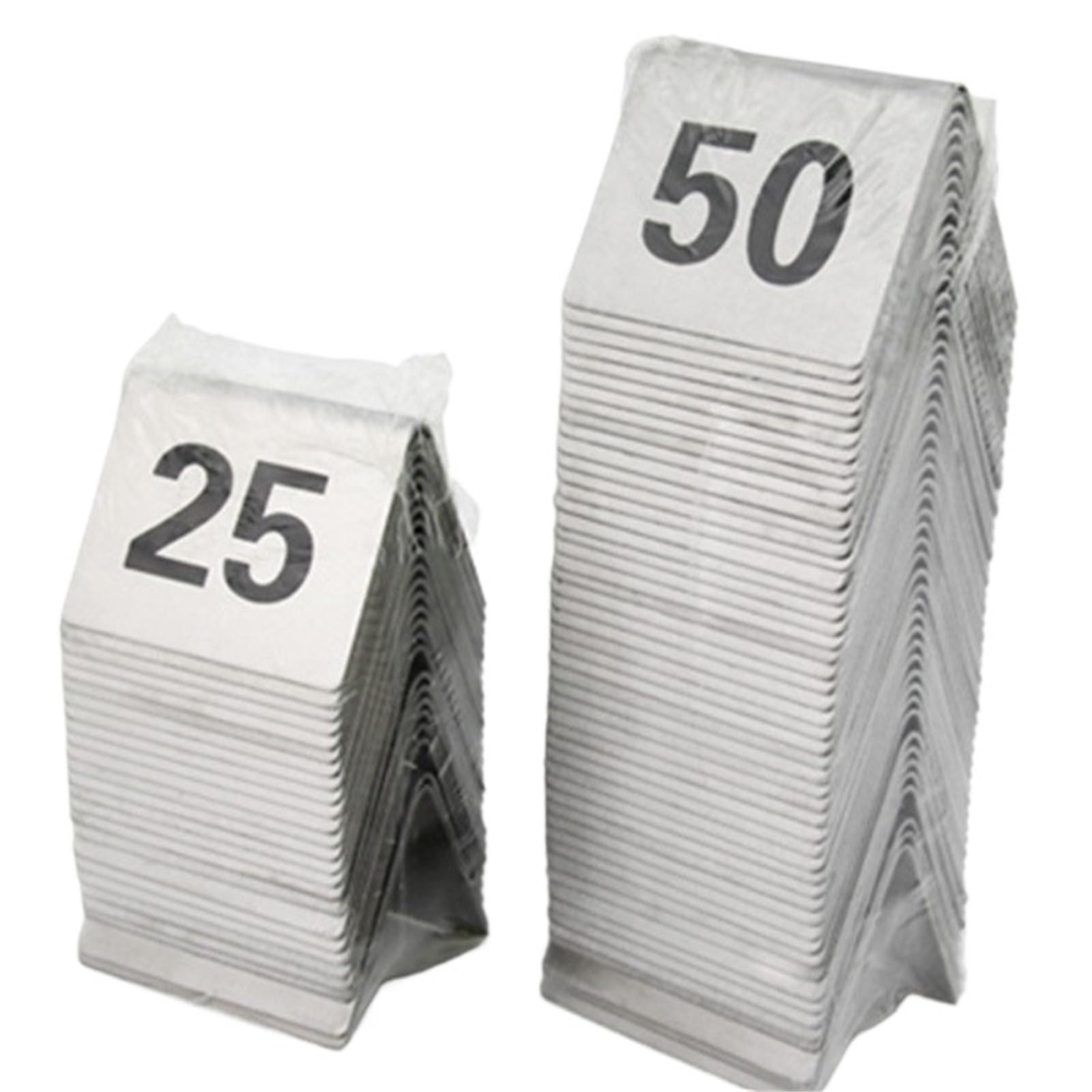 Números de Mesa Tarjetas de números mesa tienda campaña acero inoxidable, 25 uds.-50 Uds., asientos for restaurante, cafetería y Bar(1 to 25)