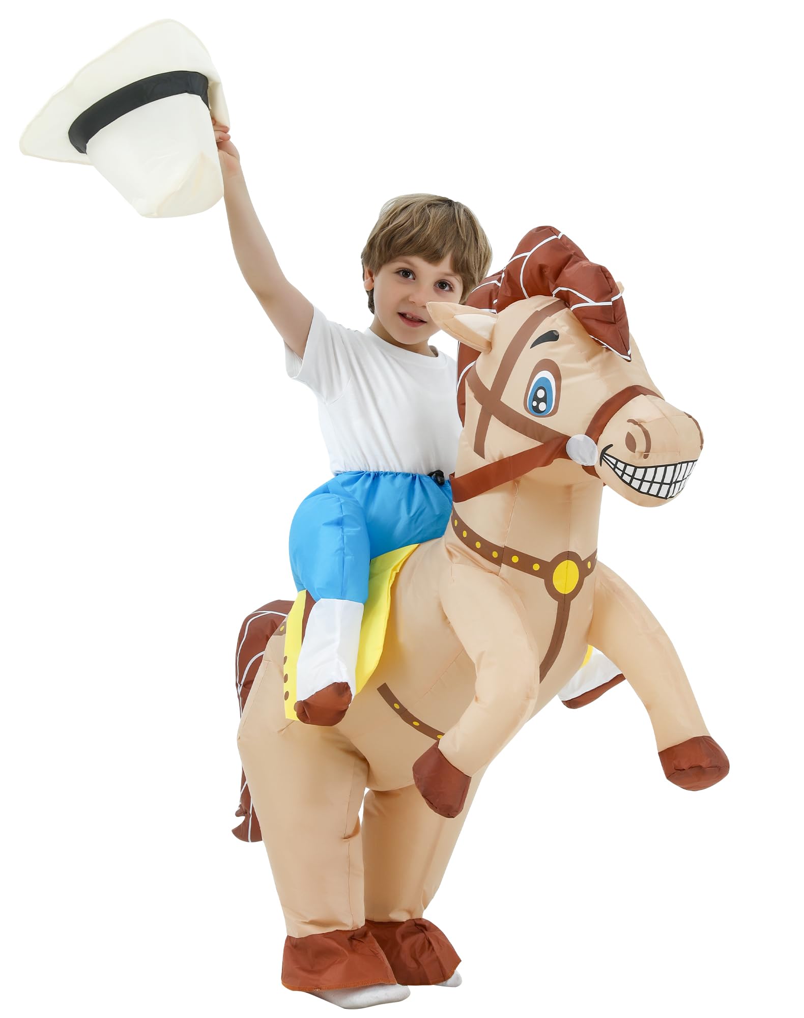 Costume Gonfiabile da Cavallo, Costume Divertente da Cowboy a Cavallo, Perfetto per Halloween, Natale, Carnevale, Cosplay e Feste a Tema