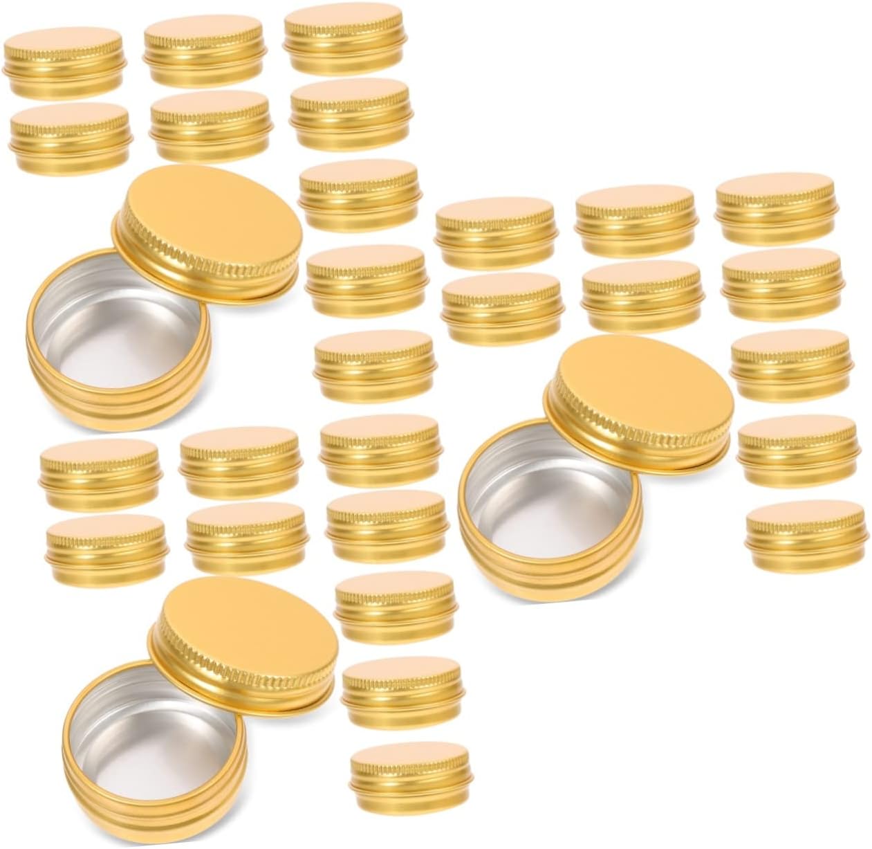 72pcs Aluminum Tin Containers Screw Lid Round Jars for Crafts Scented Candles Beads Storage Refillable Supplies