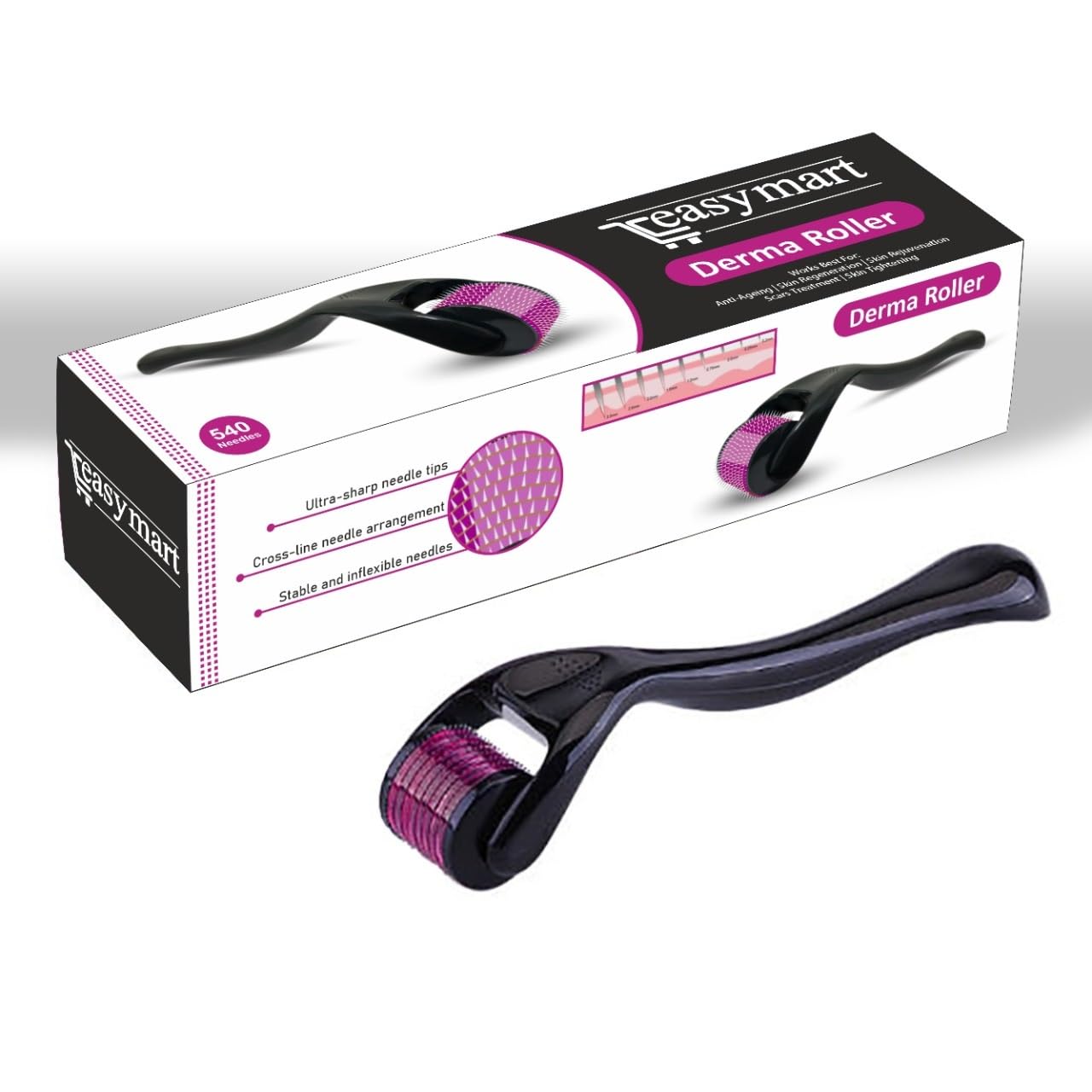 Roller For Face Acne Scars, Skin Ageing & Hair Regrowth (0.75 MM)