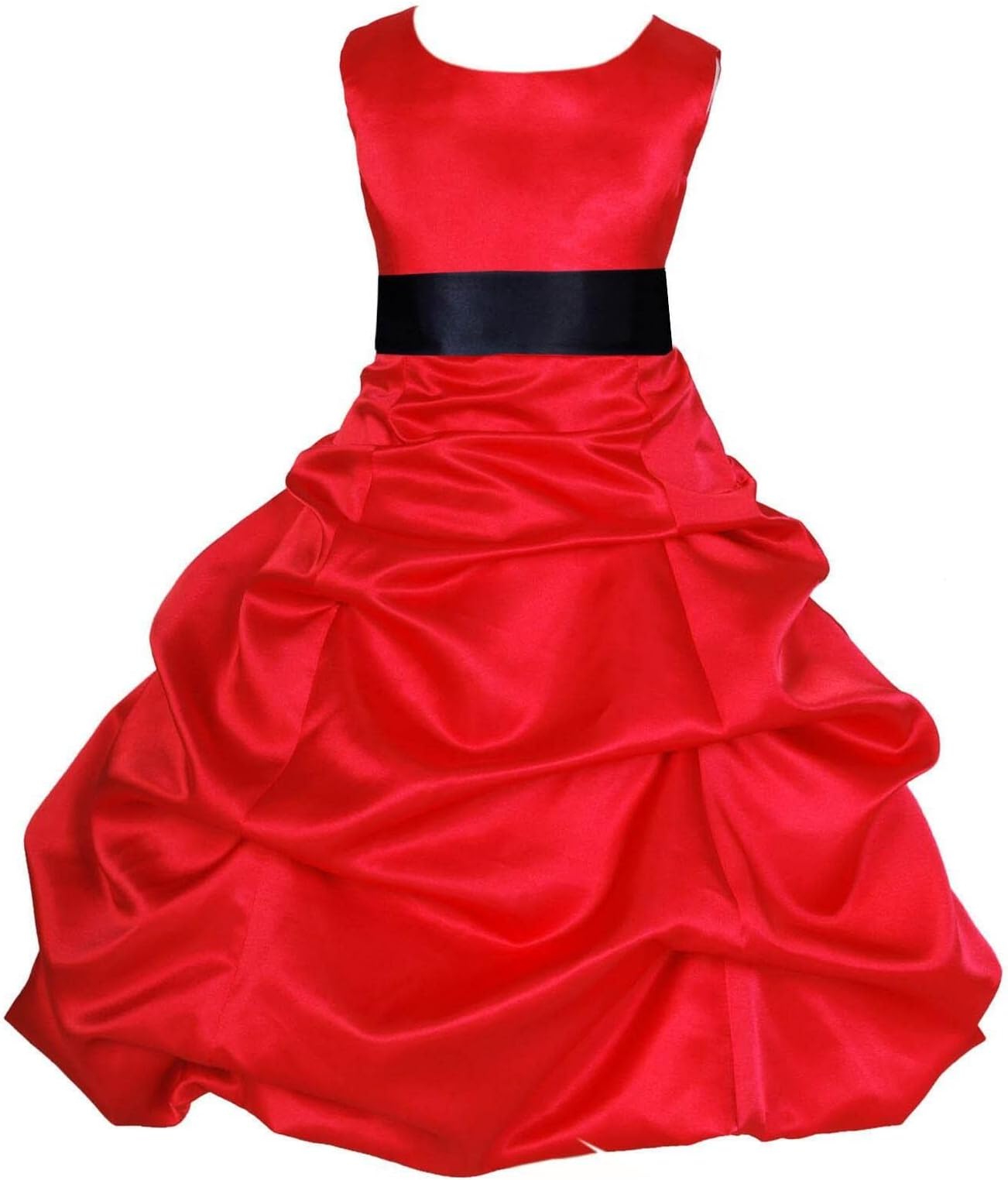 Girl's Synthetic a-line Knee-Long Dress (WLT-1014_2-3 Years_Dark Red