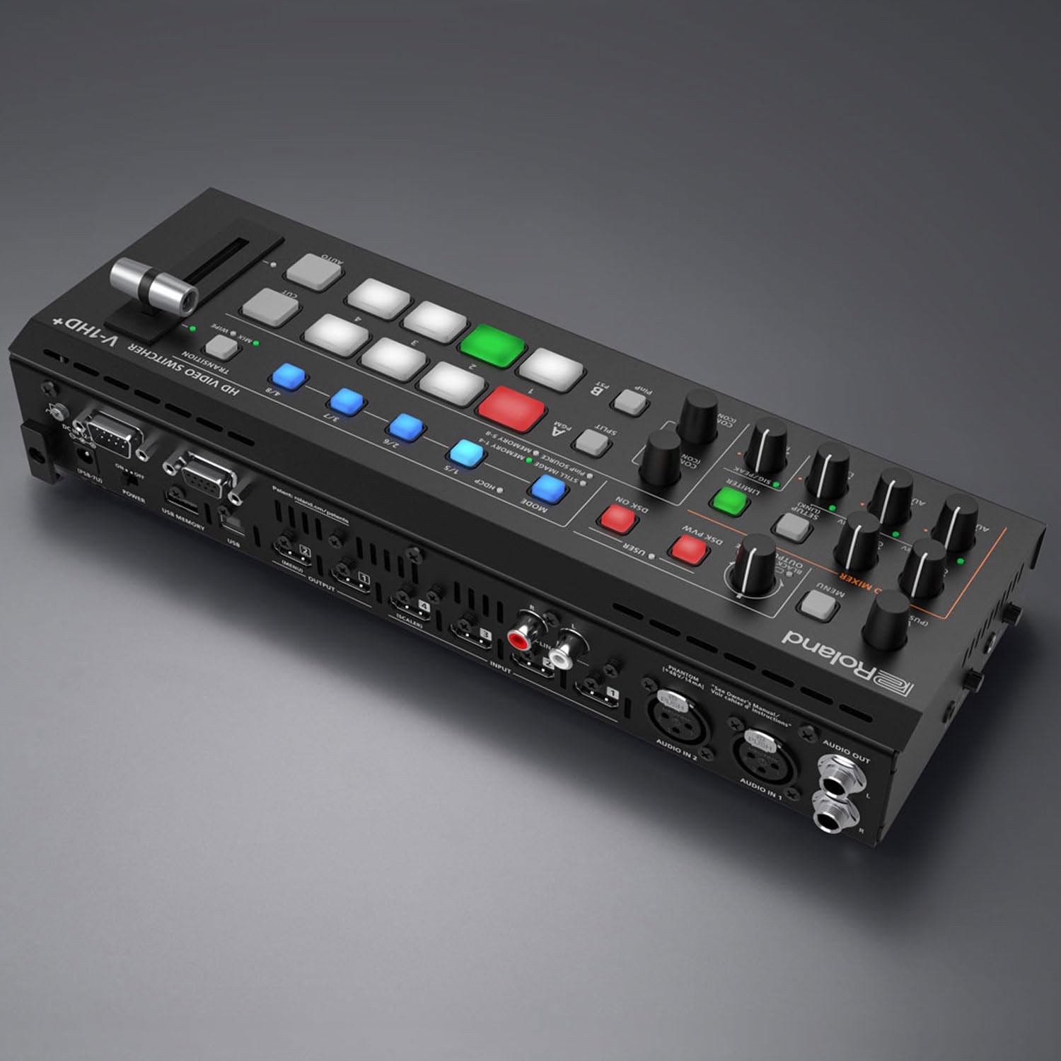 Roland V-1HD+ A/V Video Switcher HD Plus z keepdrum kabel XLR
