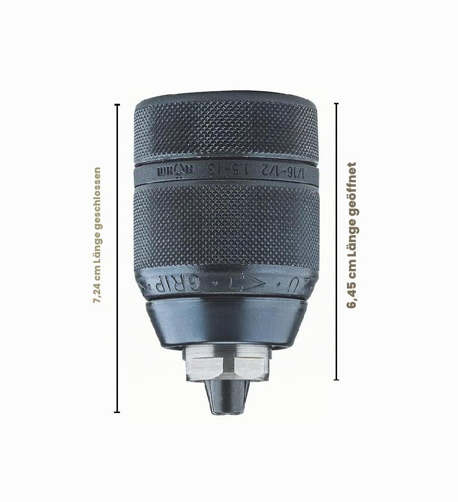 RÖHM Schnellspannbohrfutter Extra RV 13, 1,5-13 mm, Aufnahme 1/2 Zoll, Metall, 1 Stück, 802490