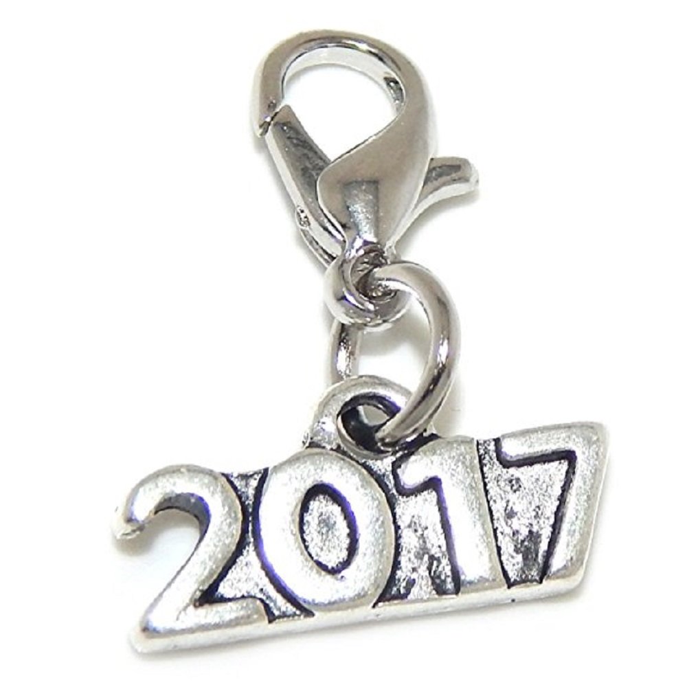 GemStorm Silver Plated Dangling 2017 Clip On Lobster Clasp Charm