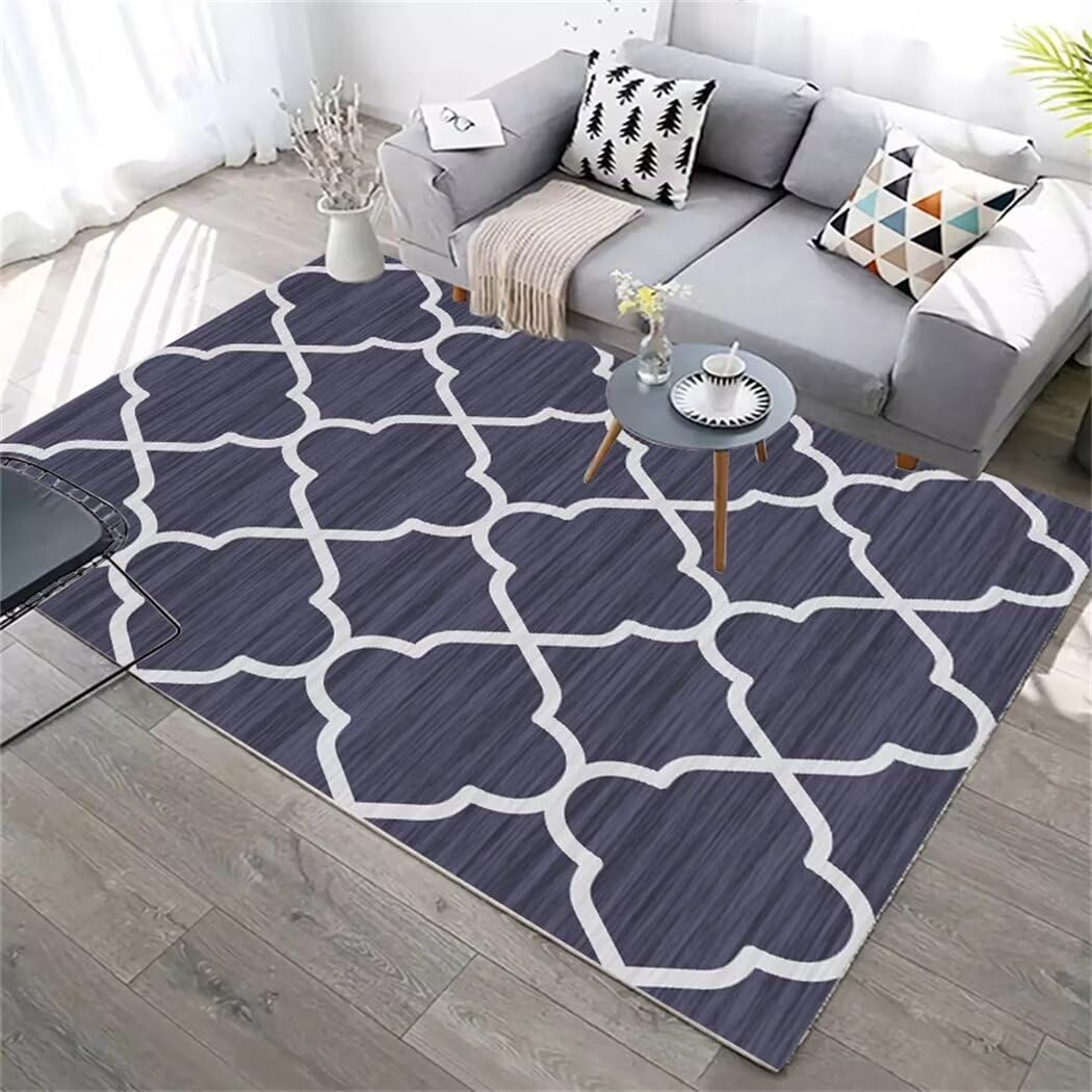 Tapis de couloir et salle à manger bleu à motif moderne 160x230cm