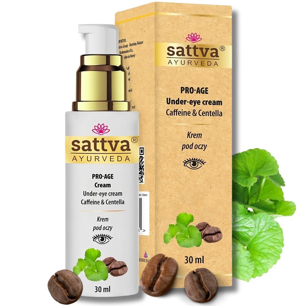 Sattva Eye Cream Against Wrinkles and Dark Circles, Eye Cream Against Bags with Caffeine and Gotu Kola