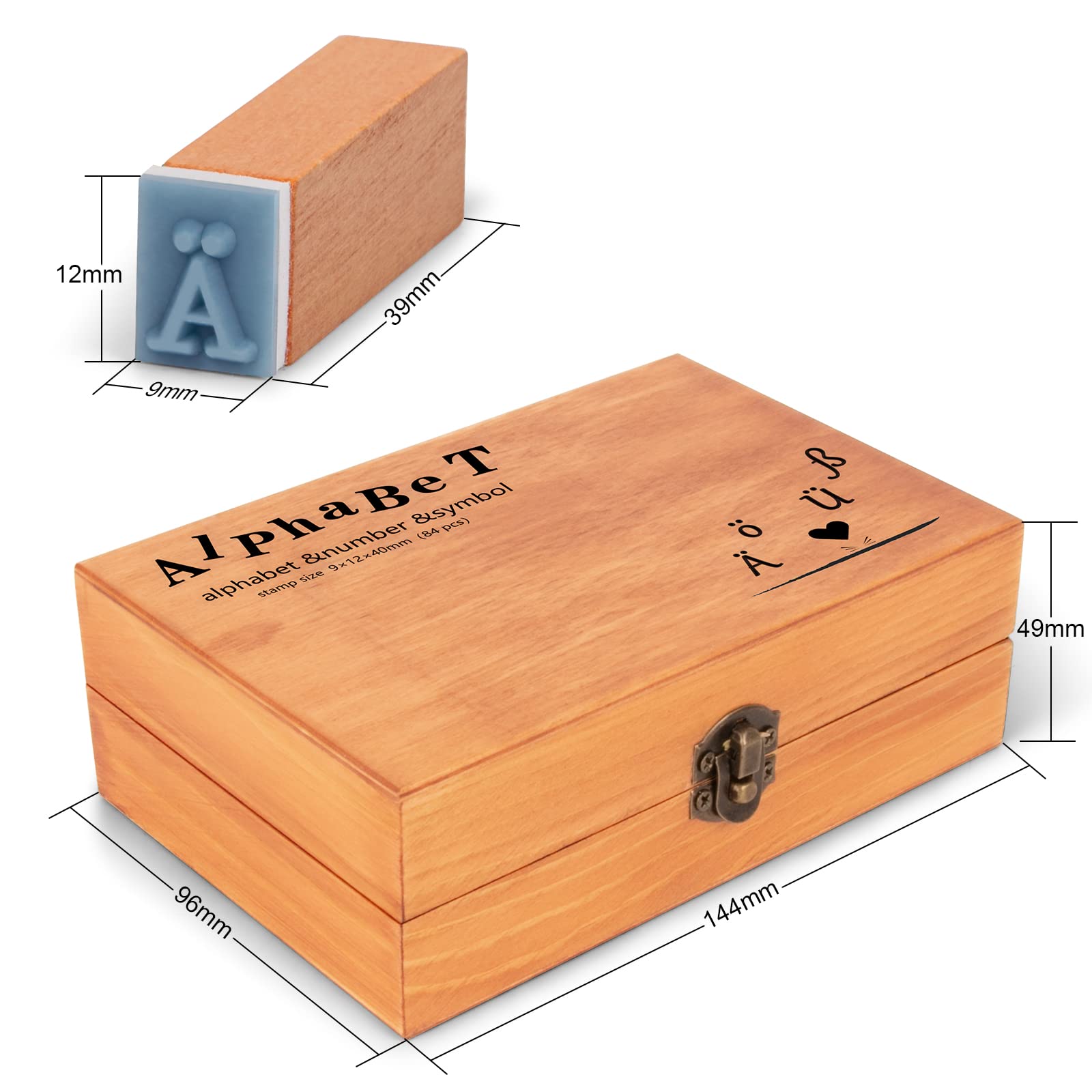 Houten Alfabet Stempels - Set 8