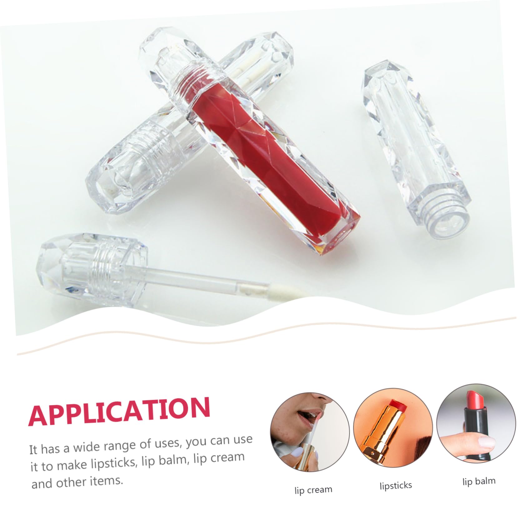 3 Series Labial Transparentes De Recipientes Vacíos Rellenables Para Labial De Gloss 6 Piezas X 3
