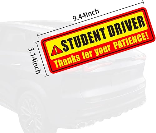 Miniatura 2 de Sodcay 3 letreros de seguridad con imán para estudiantes y conductores adhesivos reflectantes para parachoques de vehículos calcomanías de 94