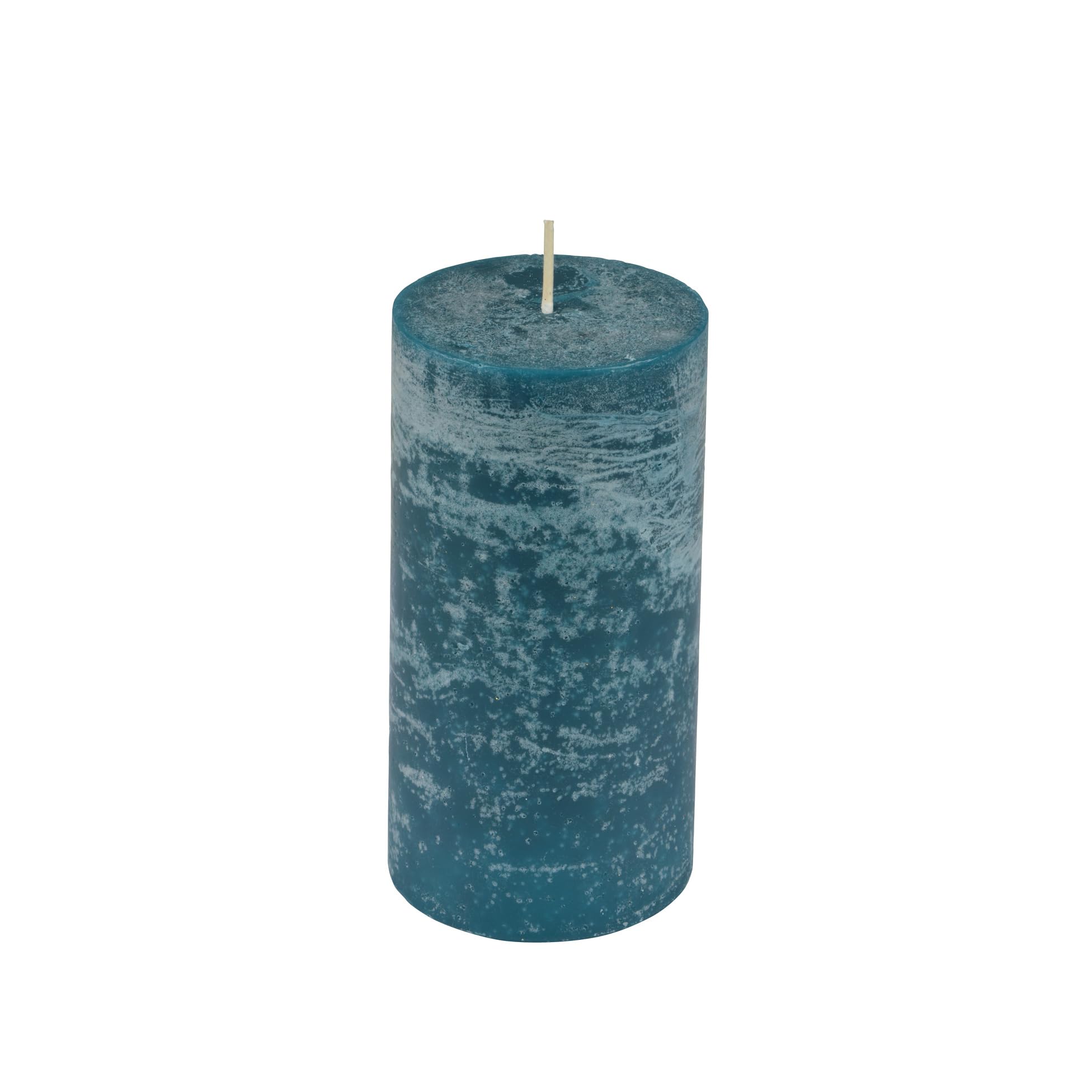 Homéa, Pillar Candle D6.8 x H10 cm Rustic Peacock Blue