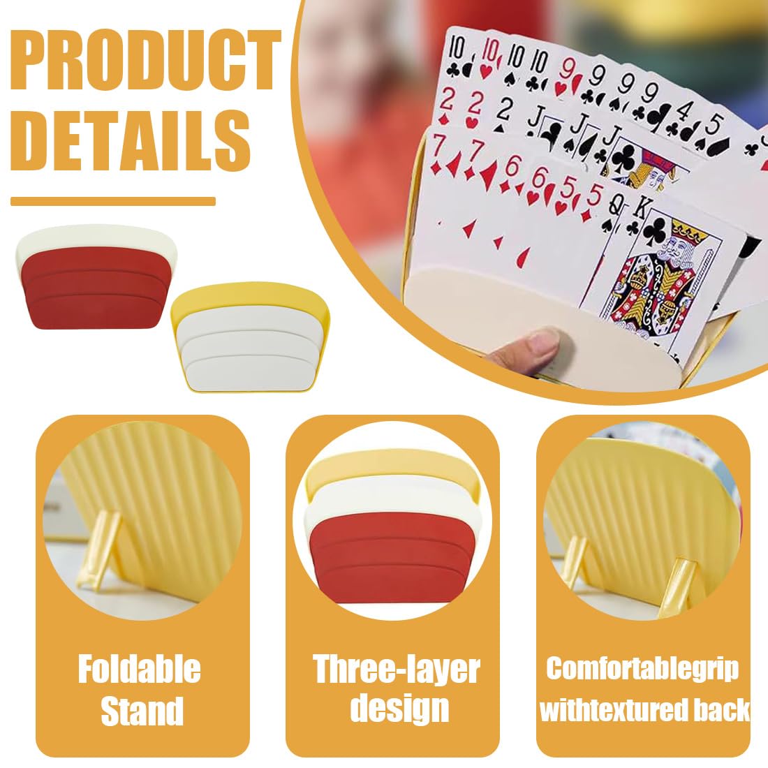 2 Pezzi Porta Carte da Gioco Supporto di Carte da Poker in Plastica Porta Carte per Bambini Anziani Adulti Disabili Mani Libere