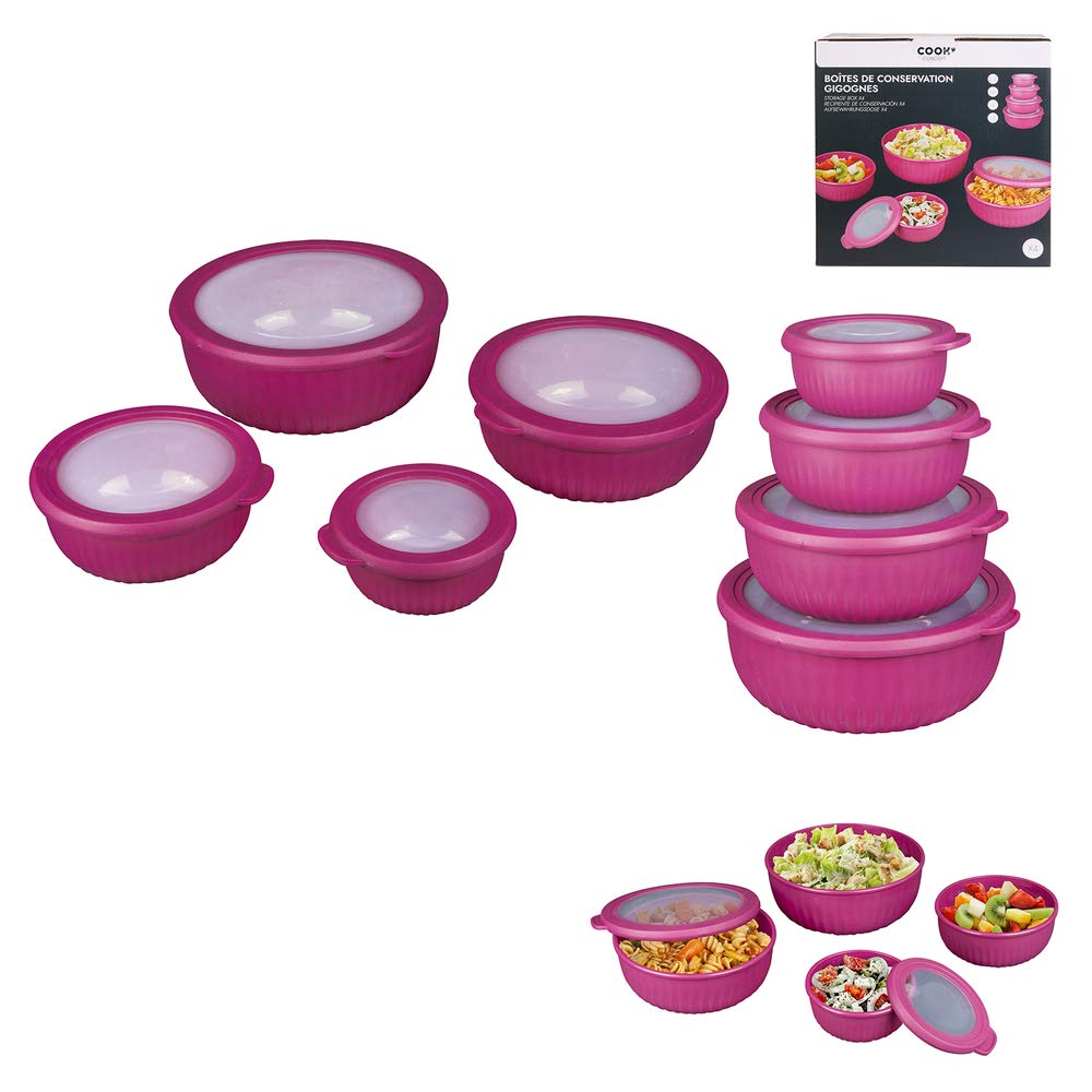 COOK CONCEPT — Set mit 4 flachen Aufbewahrungsboxen — Maße: 23,5 x 22,5 x 9 cm