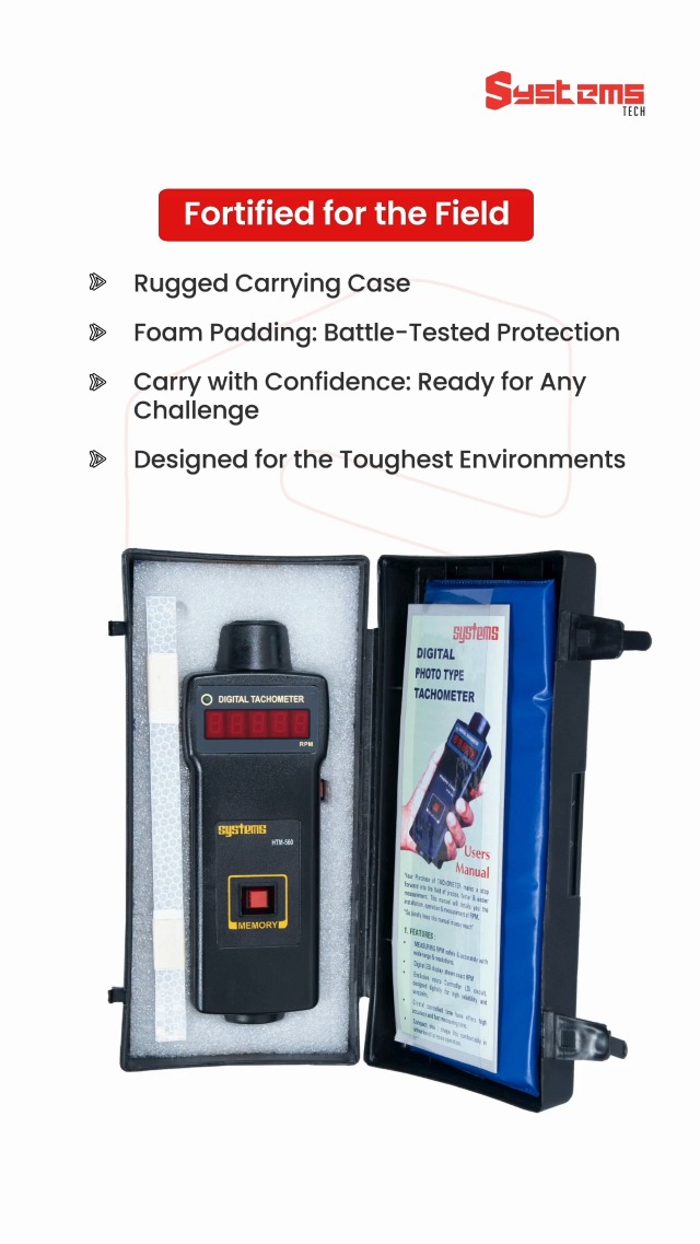 HTM-560 Non-Contact Digital Tachometer - LED Red Display, Ideal