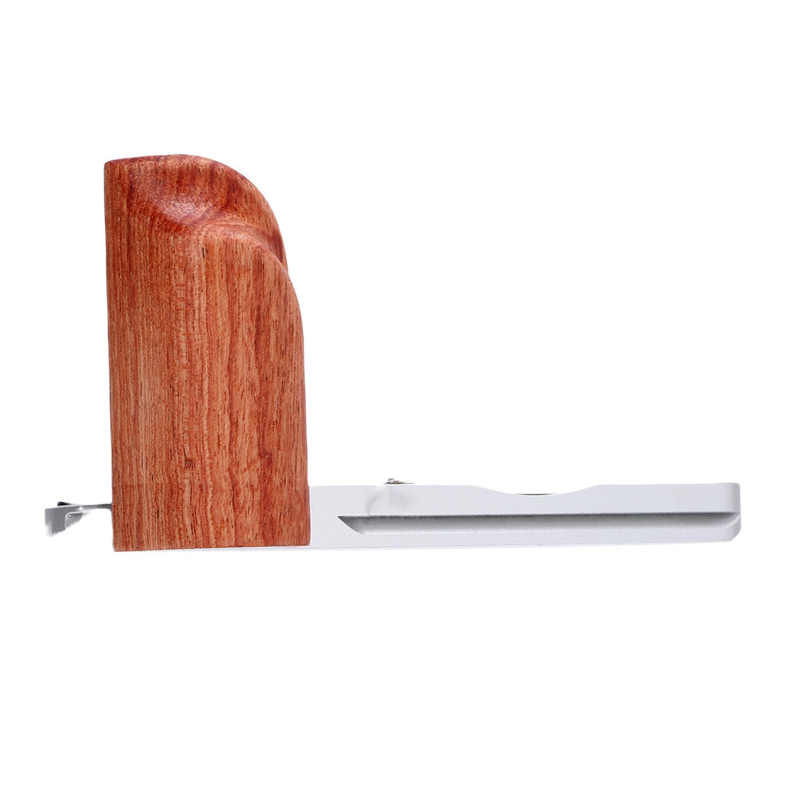 Tosuny Staffa a L per V1, Piastra a Sgancio Rapido in Alluminio (SILVER) | L Shape Handgrip with Wood Grip, 1/4 Inch Threaded Hole, Support for Arca Tripod