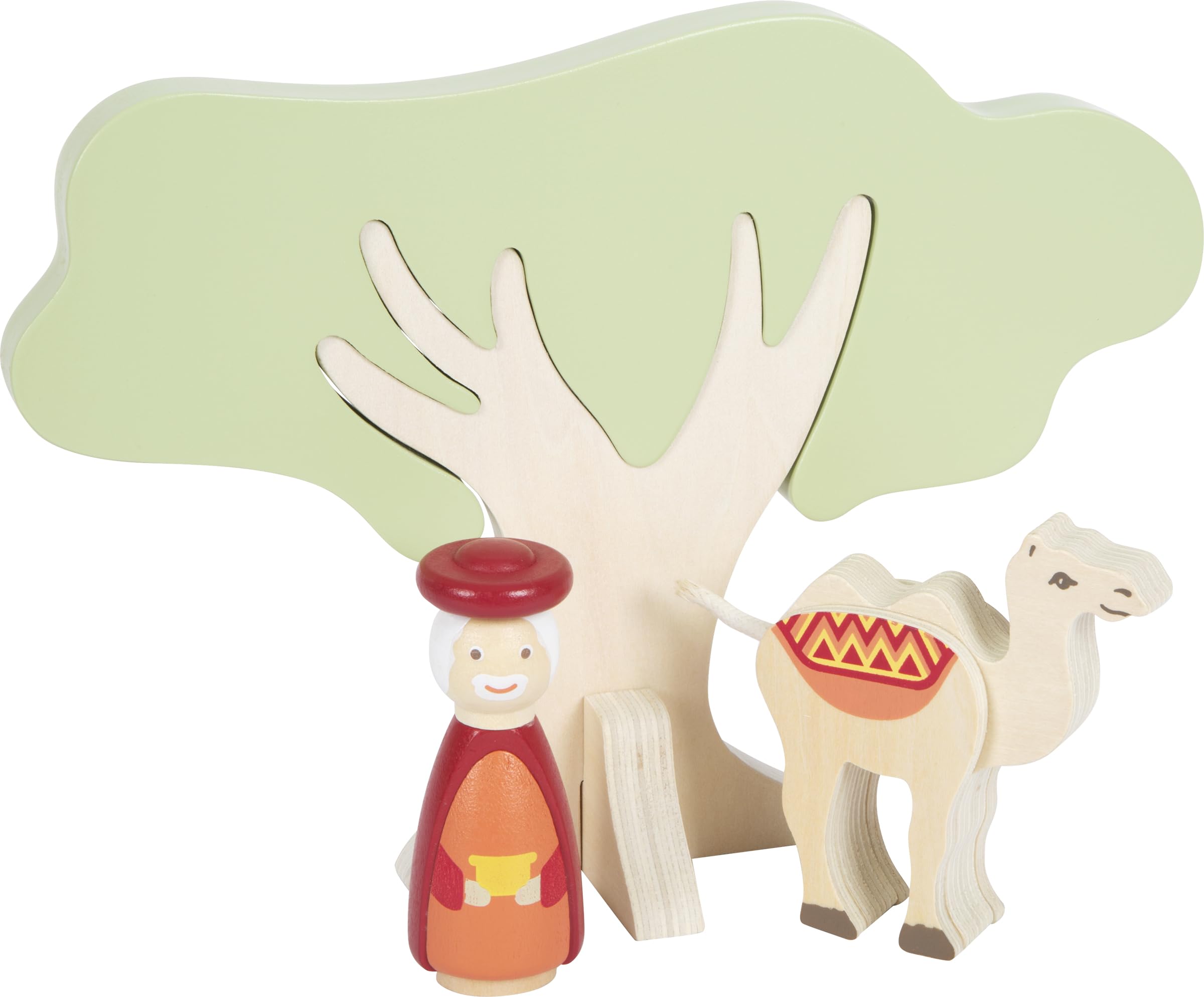 small foot Weihnachtskrippe aus Holz, 18-teiliges Spielset für Kinder, kindgerechte Weihnachtsdekoration mit Figuren und Tieren, 12356