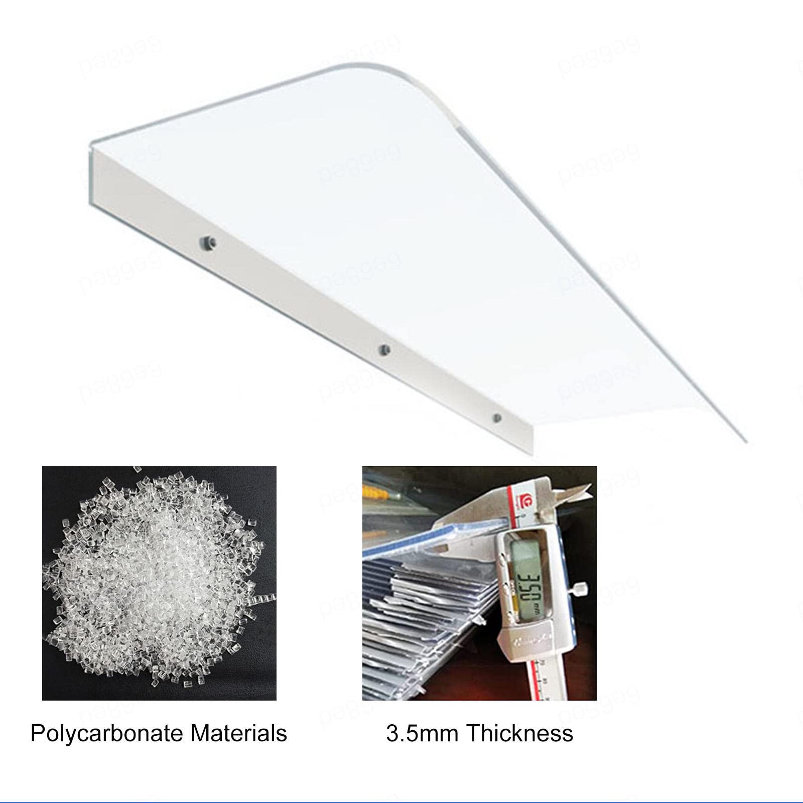 Onzichtbare Huisdeurluifel,Afdak Voor Toegangsdeur,Luifel Voor Deuren en Ramen,Regenkap Deurluifel,Polycarbonaat Luifel Voor Huisdeur,Transparante Lessenaarsluifel,Clear-40x170cm/15.7 * 67in