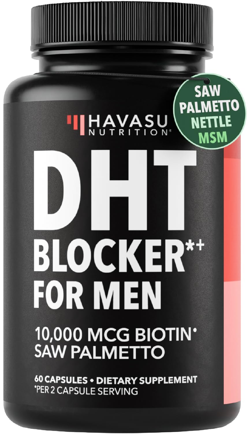 DHT Blocker for Men with Biotin 10000mcg Per Serving, 30 Servings