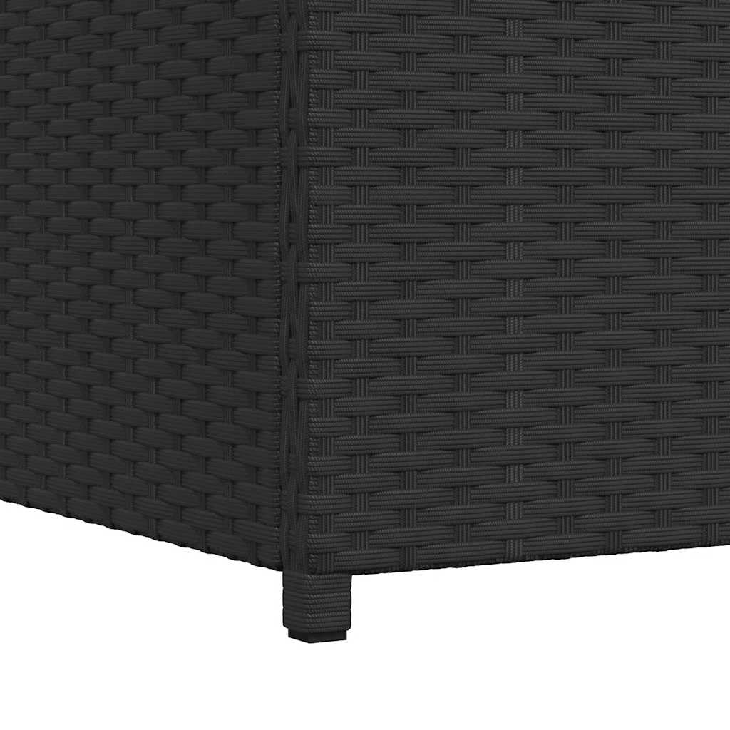 Garten-Auflagenbox Schwarz aus Poly Rattan 120x50x60 cm mit wasserdichtem Deckel und Stauraum für Kissen Aufbewahrung auf Balkon Terrasse Outdoor