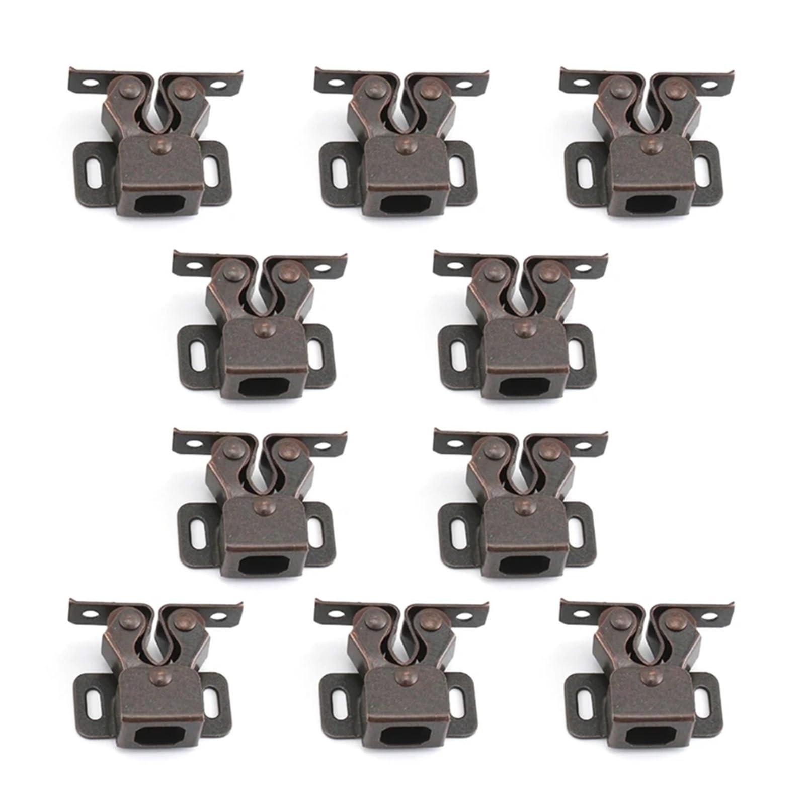 10Pcs Double Roller Catch Vintage Cupboard Cabinet Door Latch Locks for RV Camper Closet Drawer Furniture Hardware Accessories(Style 2)