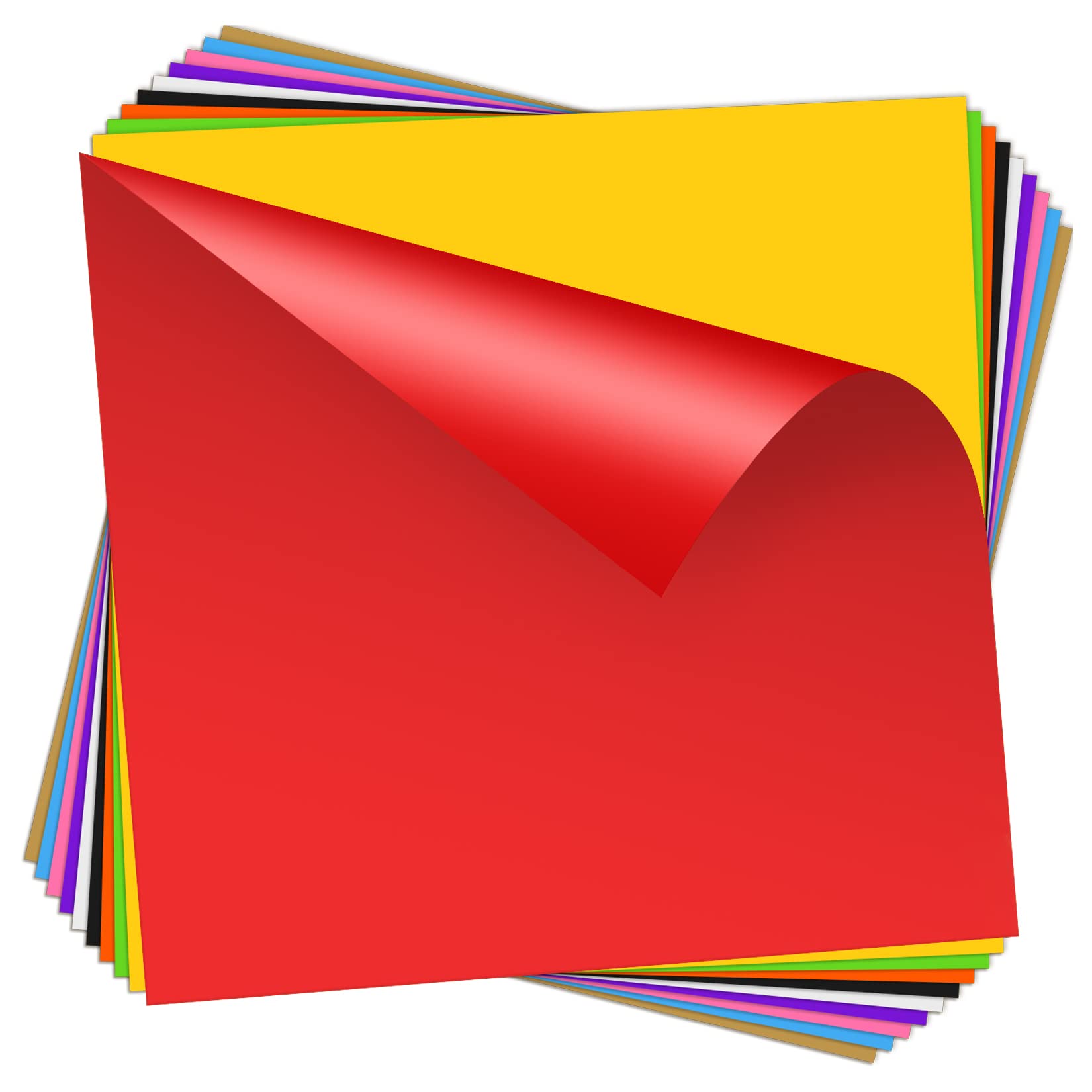 HTVDIY 10 Pack Heat Transfer Vinyl Sheets, 12x8 inch Assorted Color HTV Vinyl, Iron on Vinyl for T-Shirts, Permanent HTV Sheets for Arts and Crafts(Multicolor)