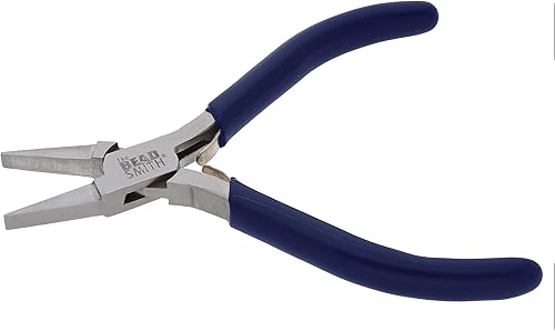The Beadsmith Alicates de Punta Plana – Línea Económica – 114 mm (4.5 pulgadas) – Mango de Agarre de Vinilo con Muelles de Doble Hoja – Herramienta