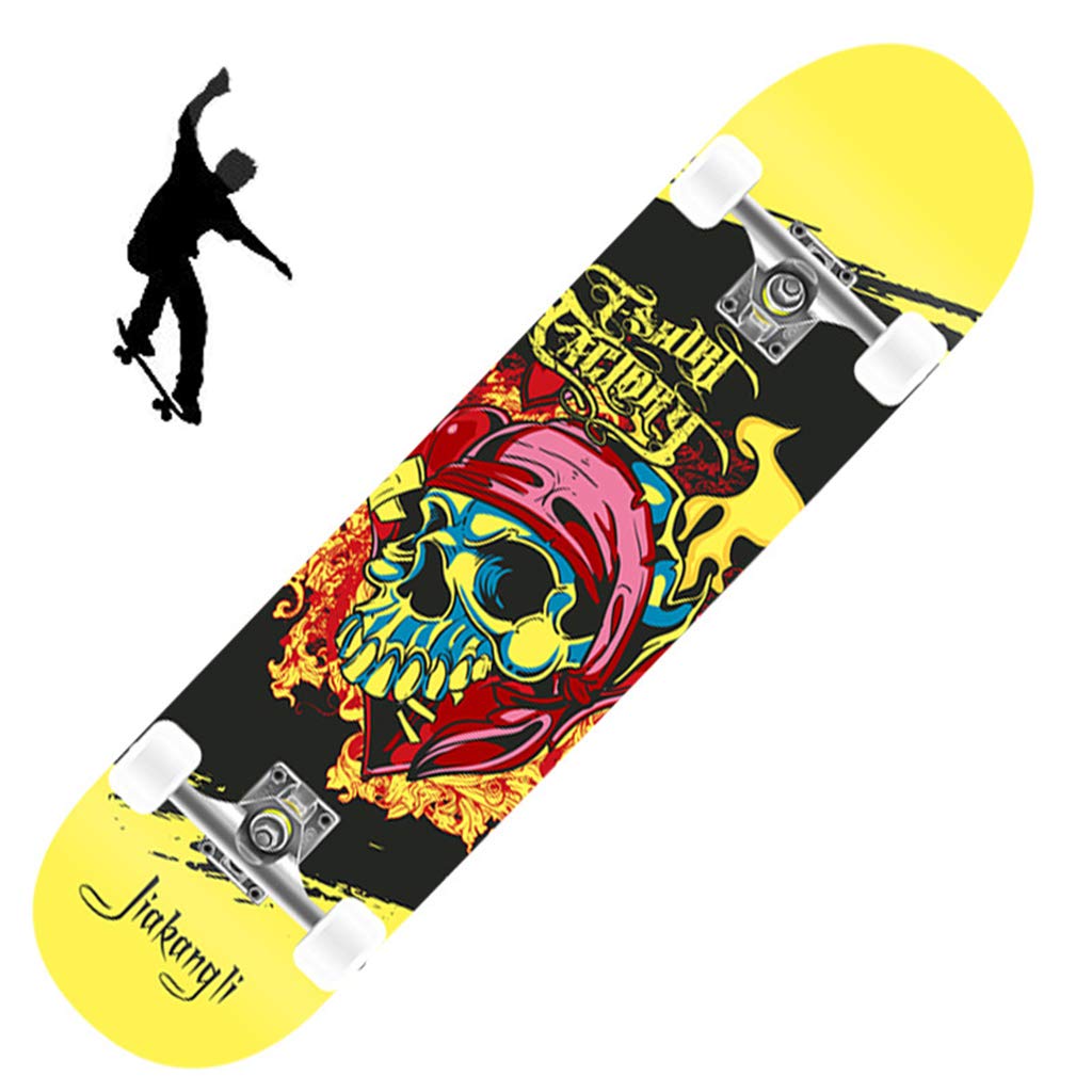Skateboard Érable pour Enfants Planche Standard Quatre Roues Débutants