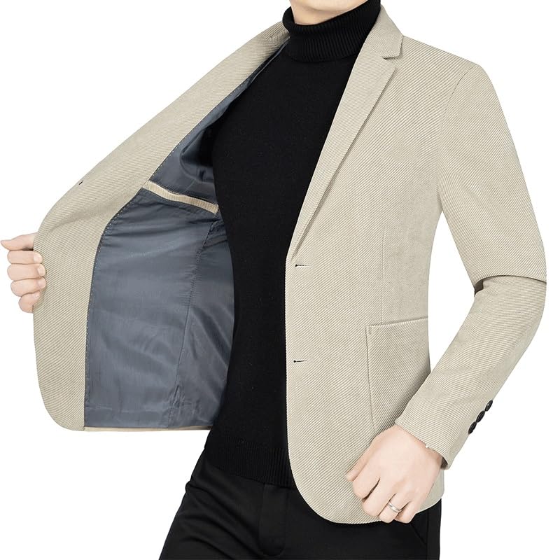 Suit Jacket Mens Classic fit Blazers Stretch Sport Coat Regular 2 Button Suit Jacket Business for Prom Homecoming3