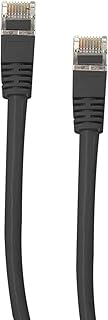 Cable Central LLC Shielded Cat5e Black Copper Ethernet Cable, Snagless/Molded Boot, POE Compliant, 14 Feet