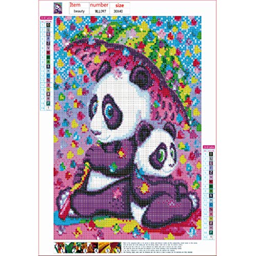 Diamond Painting Cross Stitch,5d Diamond Painting Panda dad and Kid,DIY Diamond Art Rhinestone Embroidery Cross Stitch… - Afbeelding 4