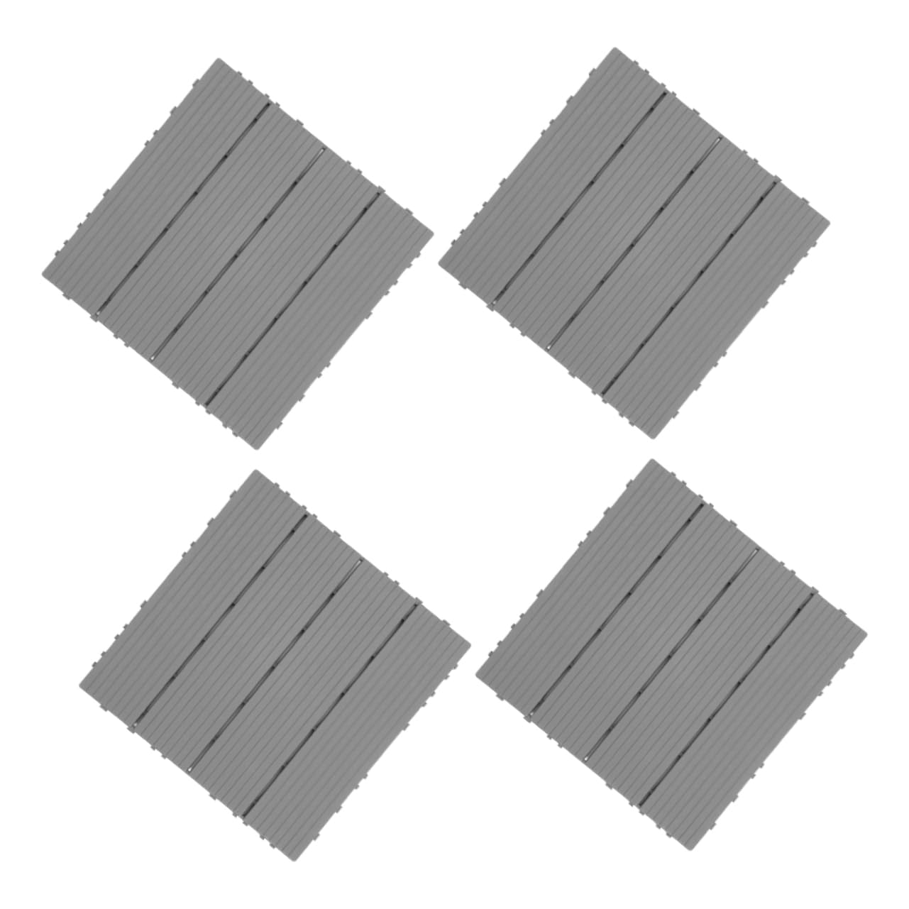 Baldosas de Exterior Entrelazadas de Imitación Madera 4 Piezas