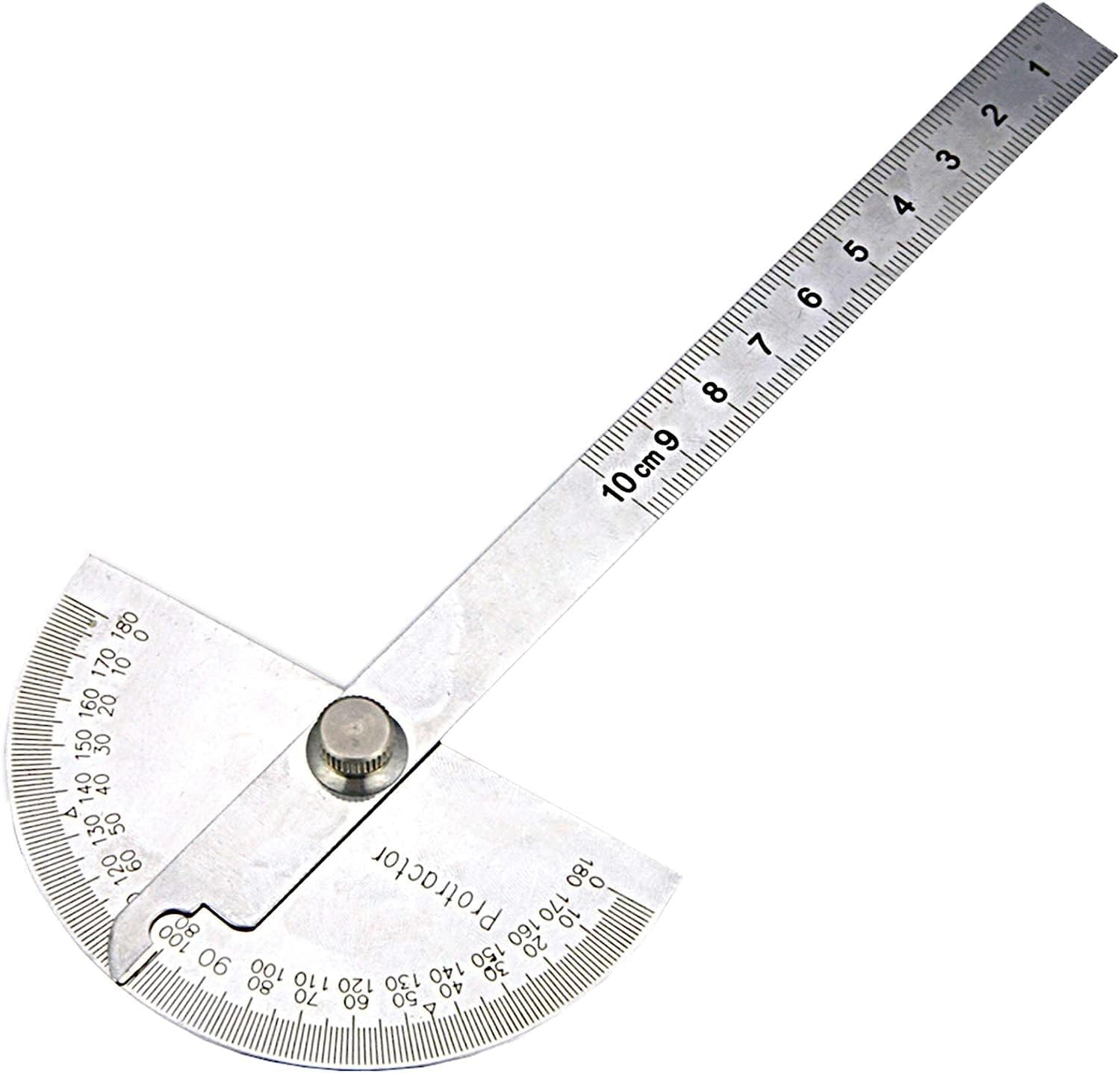 Stainless Steel Protractor 180 Degrees Angle Ruler Finder 100mm Metric