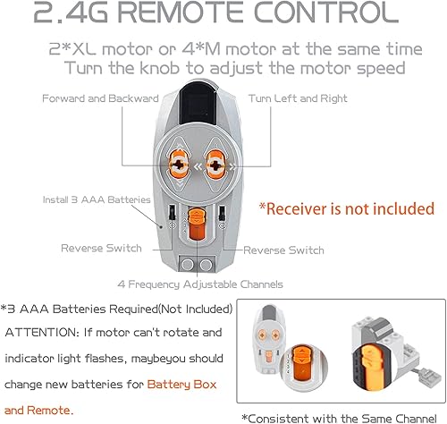 Miniatura 4 de Juego de motor de función de potencia de 4 piezas, control remoto de velocidad y kit de motor de batería, motores de funciones eléctricas y