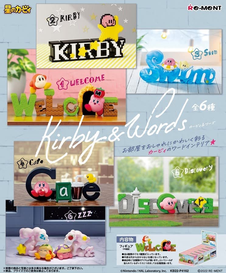 Re-Ment Kirby Kirby & Words Box Product, 6 Types, 6 Pieces