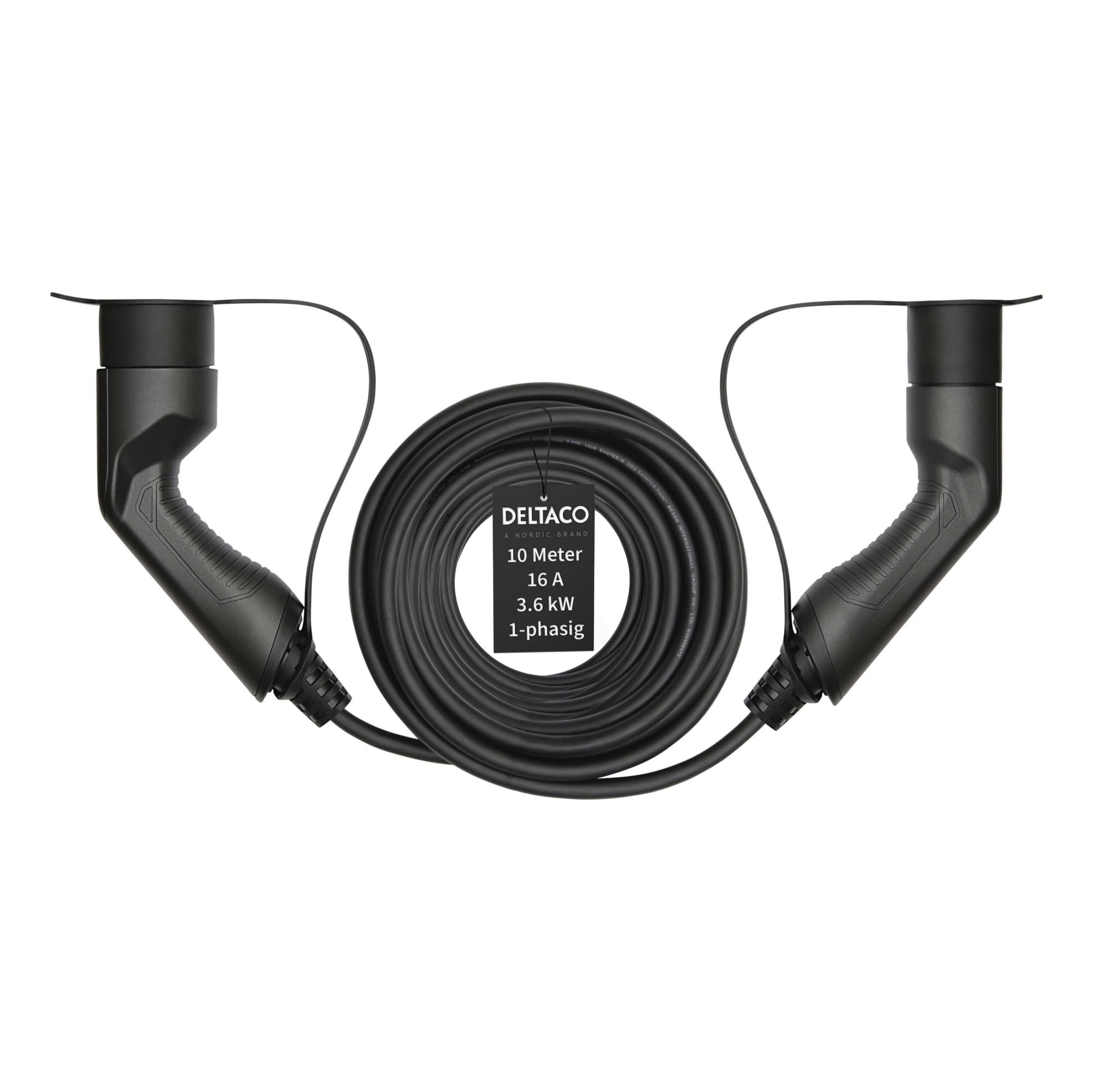 DELTACO Typ 2 EV-Ladekabel, 10 Meter