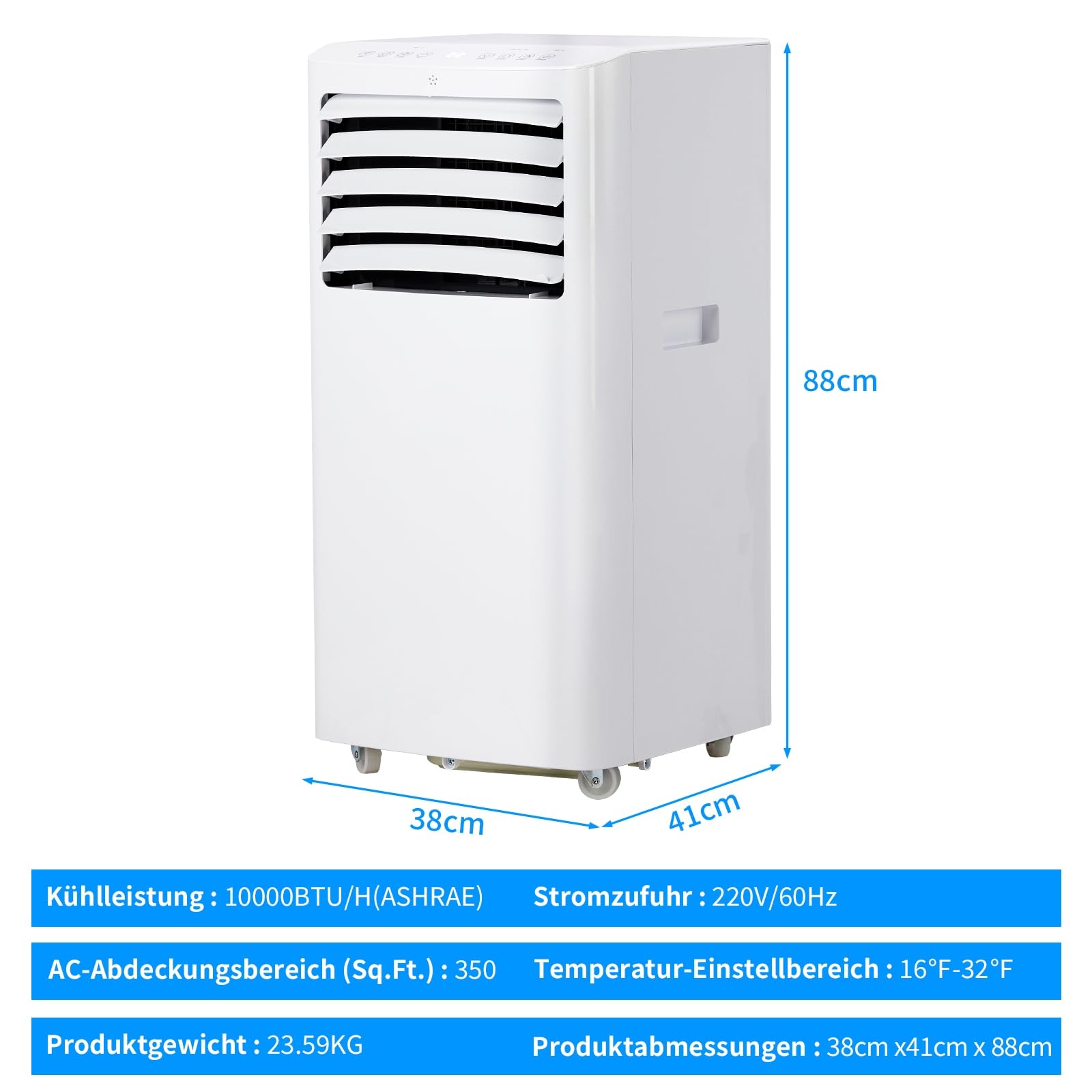 LEADZM Climatiseur Mobile Portable, Climatiseur d'Air Mobile 12000BTU，Contrôle Wi-Fi Intelligent,3-en-1 Déshumidificateur, Ventilateur, Minuterie 24h