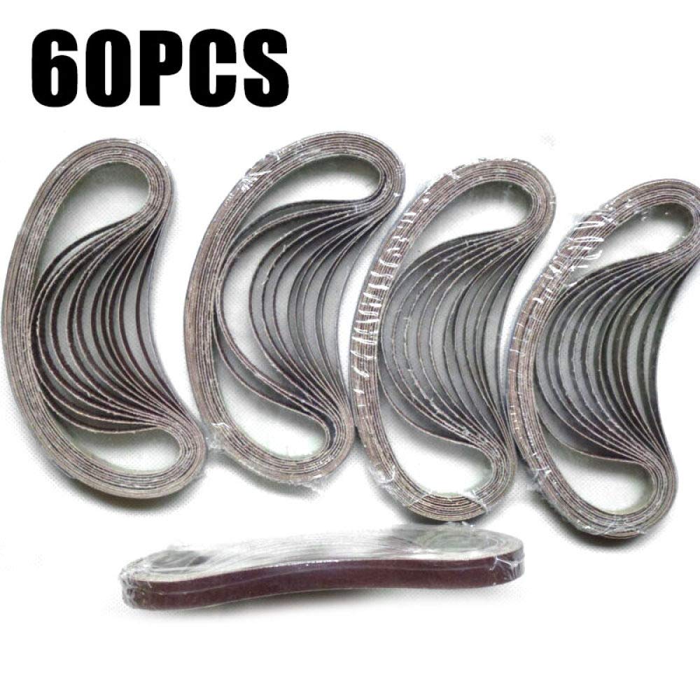 120 / 60Pcs 13X457mm Bandas de lijado 40/60/80/120/180/240 Banda abrasiva de arena de grano, 60pcs
