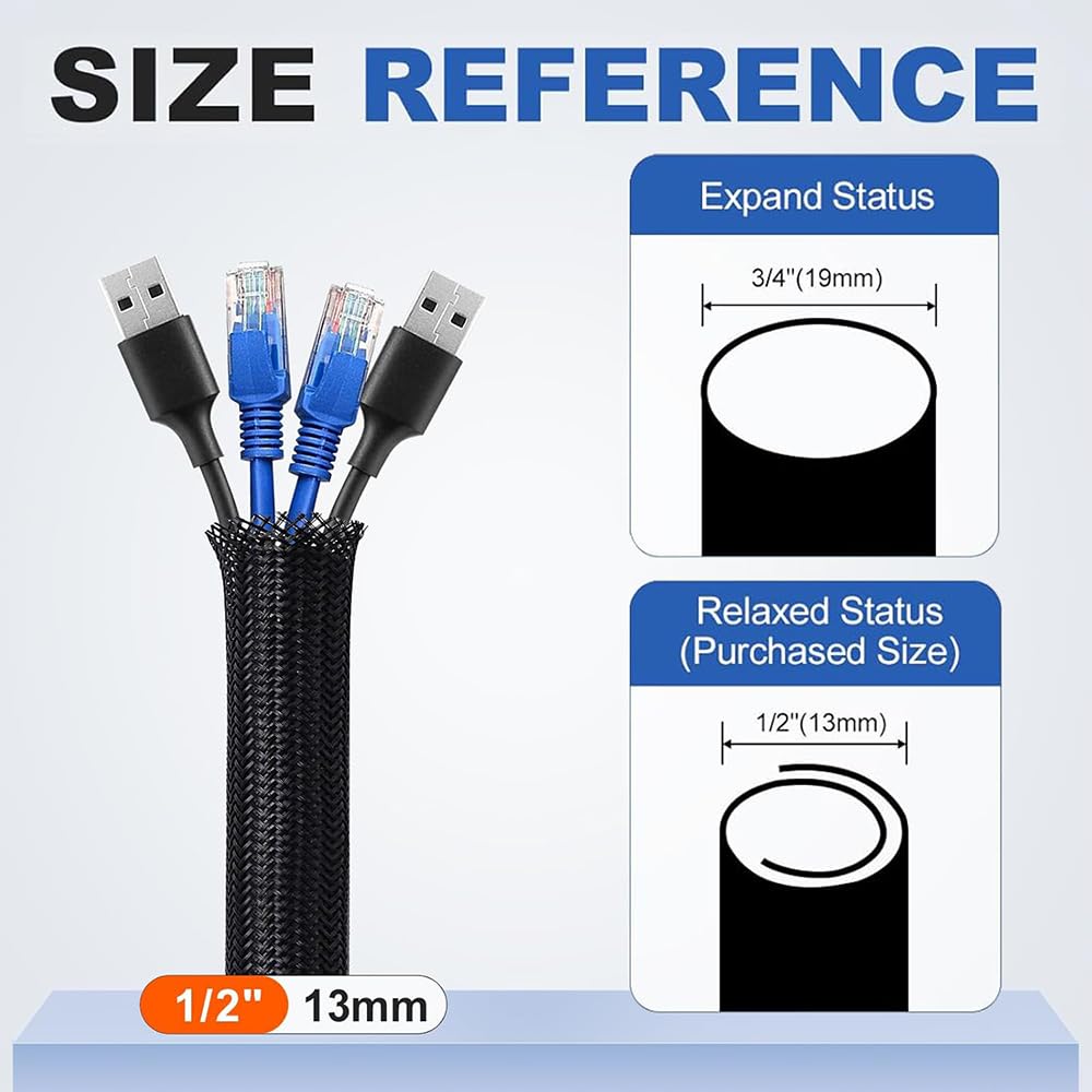 Cable Organizer Sleeve - Tangle-Free Wire Management -2 Cable Organizer Sleeve - Tangle-Free Wire Management -2