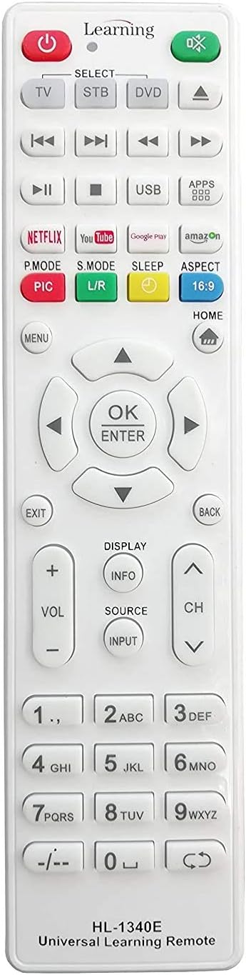 LOHAYA HL-1340E Intelligent Learning Type Universal Remote Works with All Smart Tv, Set-Top Box & DVD Player