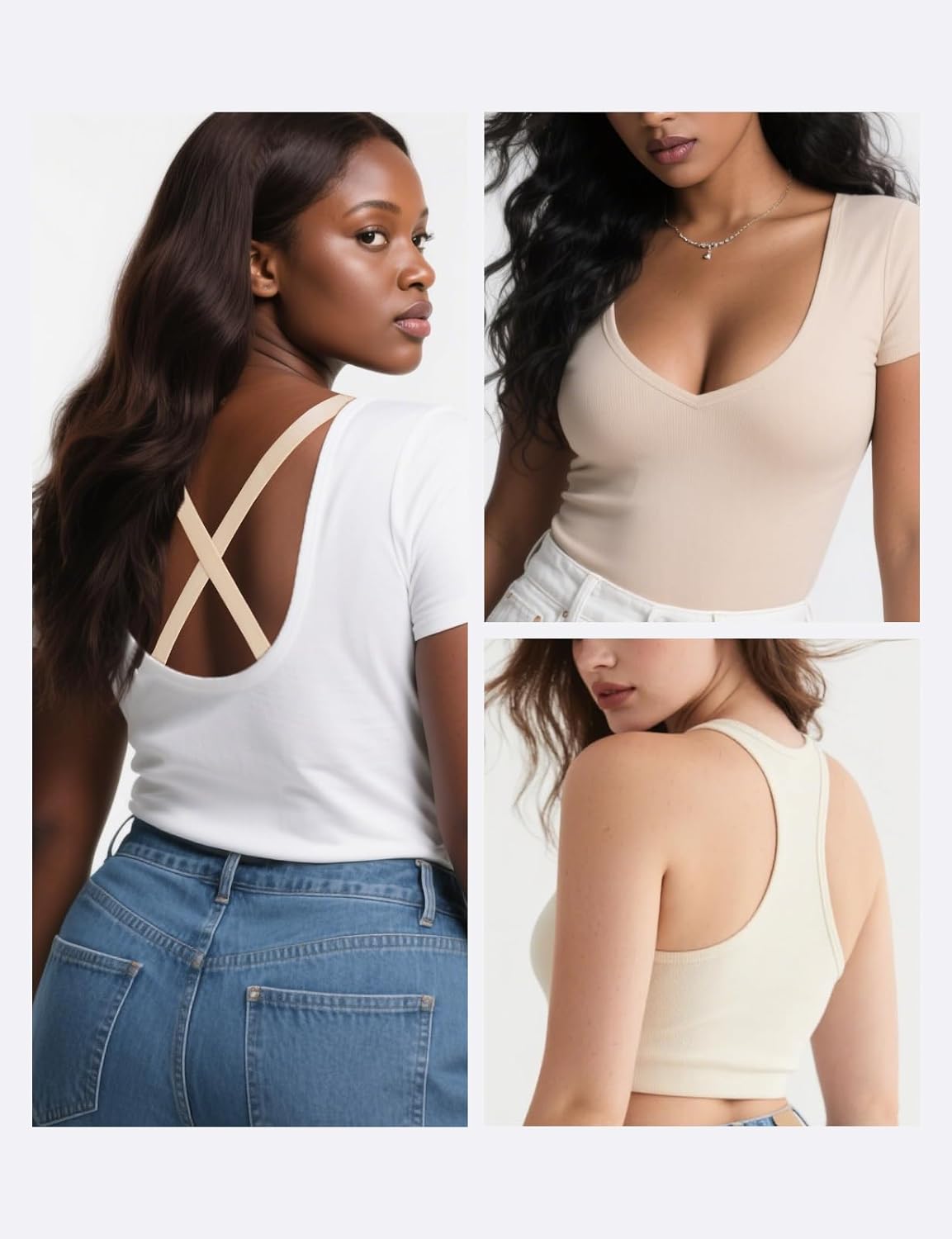 Racerback Bras for Women Mesh Front Closure Plunge See Through Unlined Sheer Underwire Bra Nude 34D - Image 6