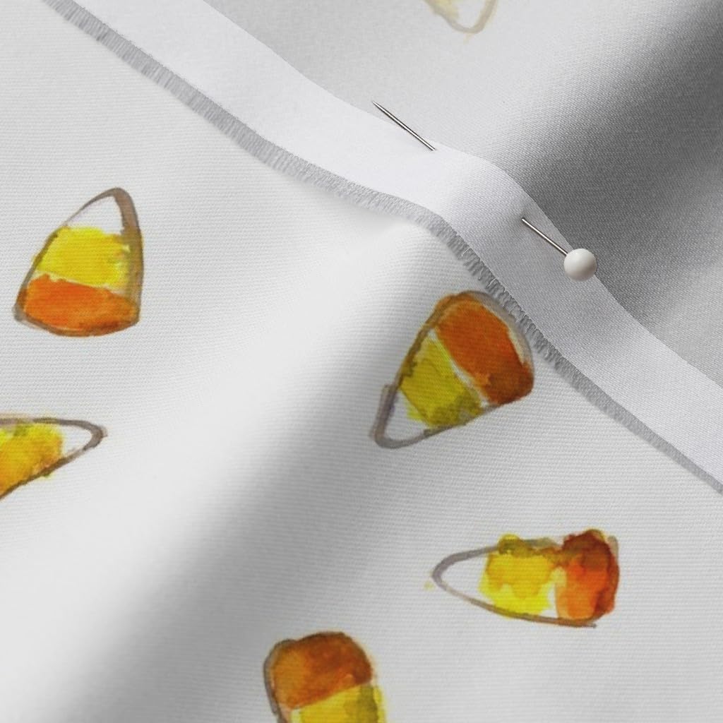 Spoonflower Fabric - Candy Corn Holiday Fall Halloween Treats Treat Printed on Organic Cotton Sateen Fabric by The Yard - Sewing Quilting Apparel Home Decor