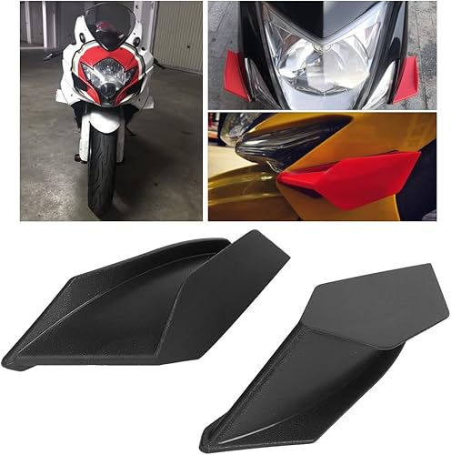 Miniatura 4 de Aletas de motocicleta universales para motocicleta, alas aerodinámicas para alerón, accesorio de modificación universal (negro)